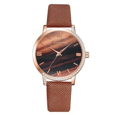 China Alarm Diamond Women Watch Set Fashion Quartz Watch Set Leather Watch for sale