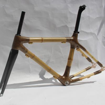 China Road Bikes Naturefly Road Bike Fixed Speed ​​Bike Track Sight Fixie Bamboo Bicycle Frameset For 700x25 To 40c for sale