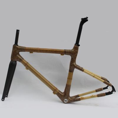 China Road Bikes Gravel Bike Frame Disc Road Frame Bamboo Gravel Bicycle Frameset by Axle Bicycle for 700x35c to 42c for sale