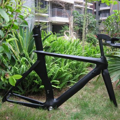 China Road Bikes Black OEM 700c Carbon Road Bike Frame Triathlon Bicycle Frame Trial Time Frameset Full Speed for sale