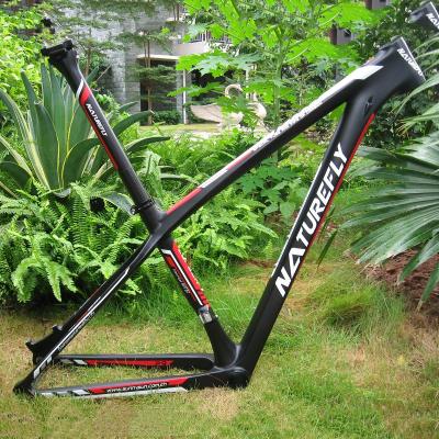 China Free Shipping Red Mountain Bikes Carbon 29er Mountain Bike Frame MTB Bicycle Frame 135 QR for sale