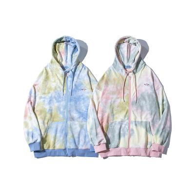 China Anti-wrinkle Custom Design Logo Men Fashion Autumn Practical Tie Dye Print Pullover Hoodie for sale