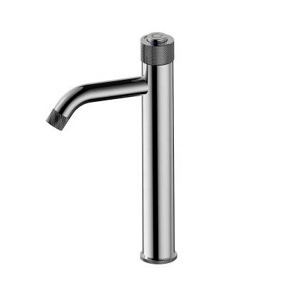 China Brass Black Tall Basin Faucet Mixer Taps Thermostatic Push Button Thermostatic Faucet for sale