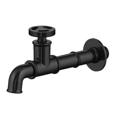 China Wall Mounted Modern Single Handle Cold Water Conceal Black Basin Faucet for sale