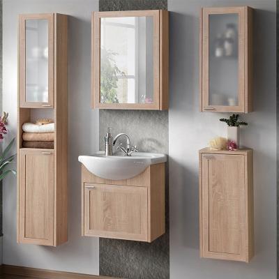 China Waterproof Wall Hung Small Size Wood Single Sink Bathroom Vanity Set Cabinet for sale