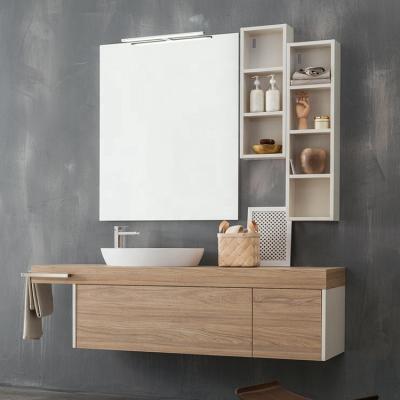 China Modern Wall Mounted Plywood Melamine Single Basin Bathroom Vanity Unit for sale