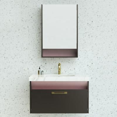 China 36 Inch Modern Drawer Bathroom Wall Mounted Single Vanity Unit With Sink for sale