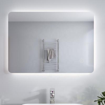 China Illuminated Smart Touch Switch Led Bathroom Wall Mirror With Time Display for sale