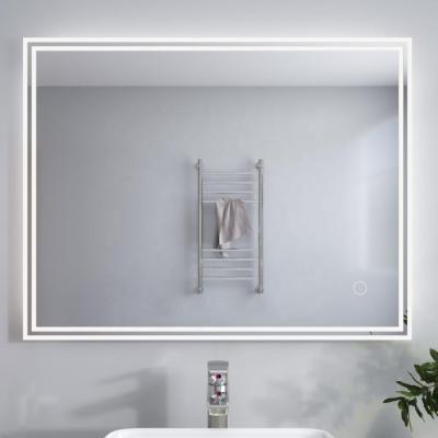 China Illuminated Hotel Touch Wall Mounted Frameless Switch Led Lighted Bathroom Mirror for sale