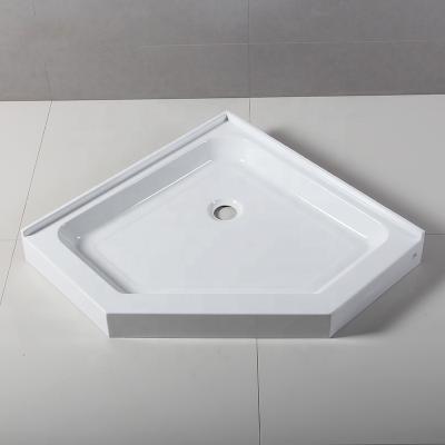 China Eco-friendly CUPC Diamond Shape White Bathroom Acrylic Shower Base Tray for sale