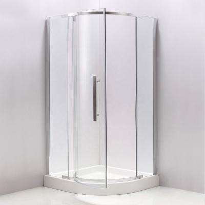 China Modern Bathroom Corner Curved Aluminum Shower Screen Glass Shower Enclosure for sale