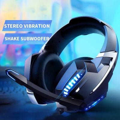 China Head-mounted Headset With Microphone USB Interface LED Lights Headset Wired Gaming Computer Headset for sale