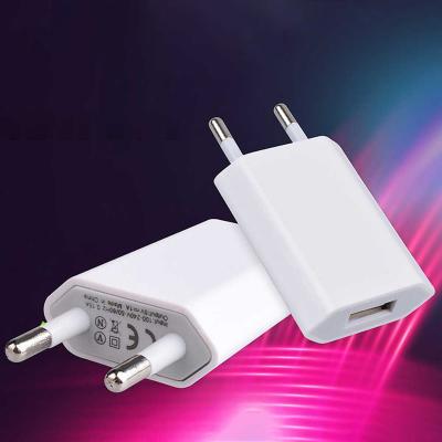 China Travel Charger 5V1A EU USA Charger For Mobile Phone USB Head Power Adapter Wall Mount Single Left Charging European Standard Charger for sale