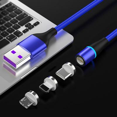 China Charging + Fast Charging Three Data Cable Super Fast Charging Round Head, 3-in-1 Data Transmission Strong Magnetic Charging Cable for sale