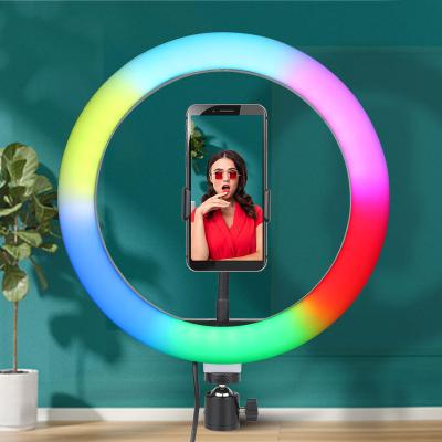 China Adjustable Circle RGB Ring Light, Color Tempurate Dimmable 10 Inch LED Selfie Ring Light with Tripod, Used for Photography Lighting for sale