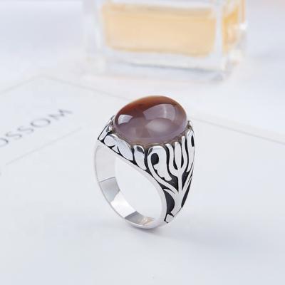 China Popular Hiphop Hydis Jewelry Middle East Style Agate Gemstone Jewelry Men Rings Silver for sale