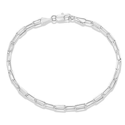 China FASHIONABLE Hydis Jewelry Silver Plated 14K Gold Plated Paper Clip Chain Bracelet For Women for sale