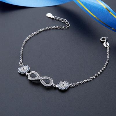 China FASHIONABLE Hydis Jewelry 925 Sterling Silver Evil Eyes Infinity Chain Tennis Bracelet for sale