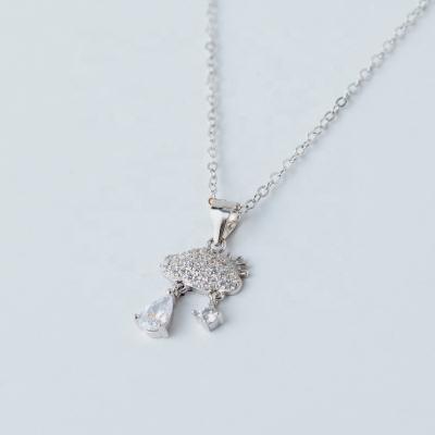 China FASHIONABLE Cloud Design Cubic Zirconia S925 Sterling Silver Pendant Necklace for sale