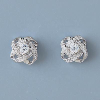 China TRENDY classic design silver starry cubic zirconia cc stud earring for women for sale