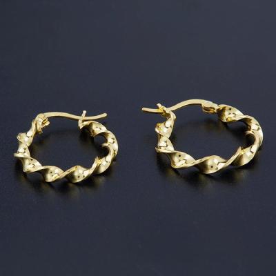 China FASHIONABLE Hydis Jewelry Gold Filled Gold Plated Twist Earring Big Size Earring for sale