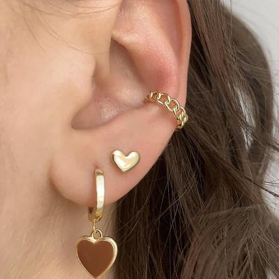 China Hydis FASHIONABLE jewelry mini earring s925 sterling silver elegant tiny heart earrings with gold plated for sale