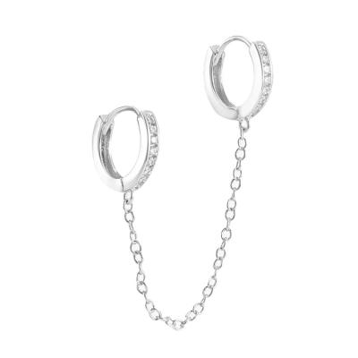 China Hydis FASHION Jewelry New Design S925 18kt Gold Sterling Silver Chain Connect Circle Earring for sale