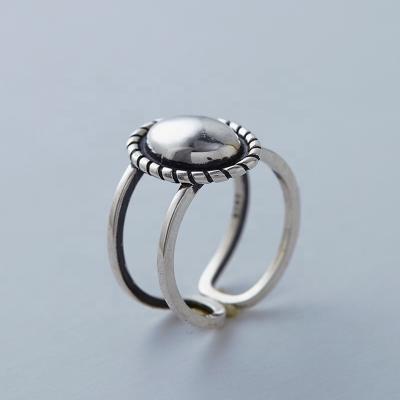 China Casual/Sports Factory Selling Rhodium Plating Solid Pure 925 Sterling Silver Ring for sale