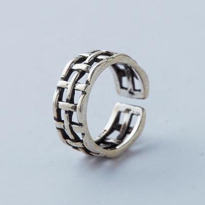 China Hydis Woven Rattan Ring s925 Sterling Silver Material Casual / Sporty Women Ring for sale