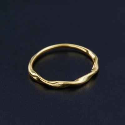 China High Quality Hydis Jewelry S925 Ring 18k Gold Twist Design Minimalism Ring Wholesale for sale