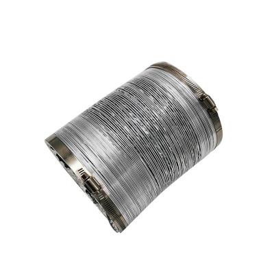 China HVAC System Parts Flexible Inch 25ft Non-Insulated Aluminum Foil Flexible Ventilation Air Duct With 2 Clamps for sale