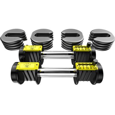 China Universal Unisex Home Body Fitness Equipment 12.5LBS 5.5KG Quick Strong Adjustable Dumbbell Set for sale