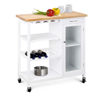 China Wholesale Solid Wood Dreamve Furniture Stainless Steel Kitchen Trolley for sale