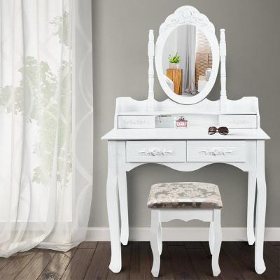 China White Design Dressing Table (Other) Glass Adjustable Modern Makeup Room for sale