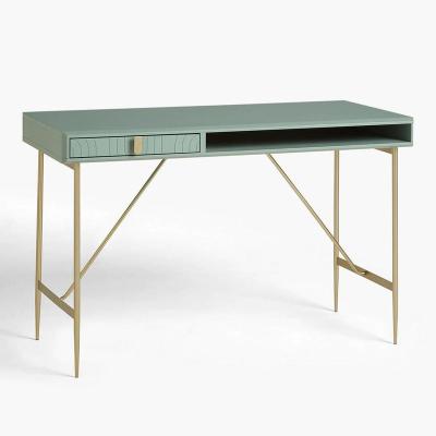 China Home Office Convertible Desk For Study Wood Furniture With Chest Of Drawers Gold Painted for sale