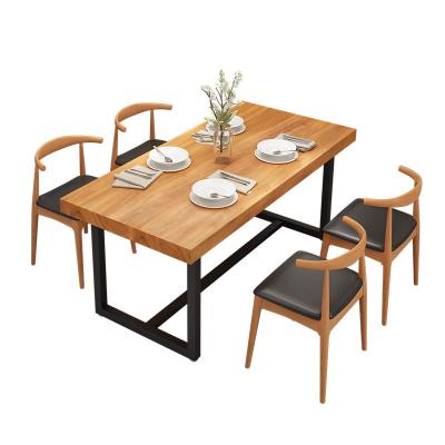 China Customizable factory wholesale modern solid wood dining table luxury piece sets furniture for sale