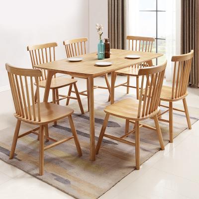 China Customizable Dining Room Furniture Wooden Dining Table and Chair Set 6 Chair Sets for sale