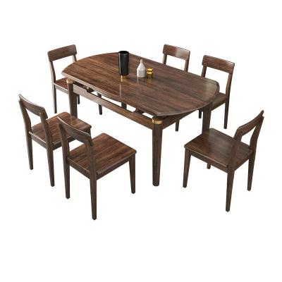 China Foldable New Style Elegant Dining Table Set Home Furniture Kitchen Wood Table for sale