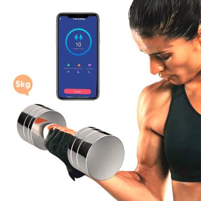 China Dumbbell Home Gym Plated Adjustable Steel Dumbbell With APP Counter Calories Burned Dumbbell Smart Set for sale