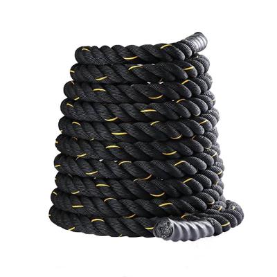 China Durable Polyester Physical Training Strand Twisted Gym Power Bodybuilding Custom 38mm Or 50mm Big Rope Battle Wrestling Ropes for sale