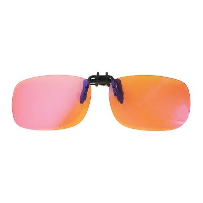 China Flip Up Clip On Anti Filter Computer Gaming Blue Light Blocking Glasses Metal Orange Glasses for sale