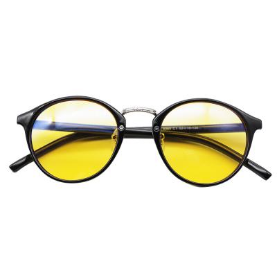 China Round Sight Anti Blue Light Blocking Blue Light Blocking Filter Glasses For Women Men Glasses With Yellow Lens for sale