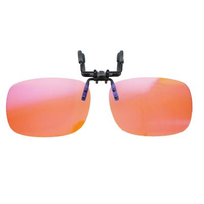 China Slim Orange Glass Flip Up Clip On Anti Filter Computer Gaming Blue Light Blocking Glasses for sale