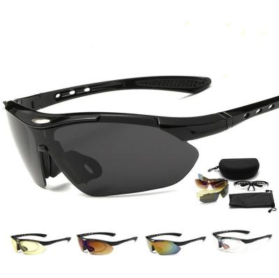 China Fashion Sunglasses 5 Sets Interchangeable Lens Polarized Sports Sunglasses for sale