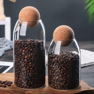 China High Quality Viable Borosilicate Storage Jar Glass Tube Kitchen Jars With Cork Lid 500ml 1000ml 1500ml for sale