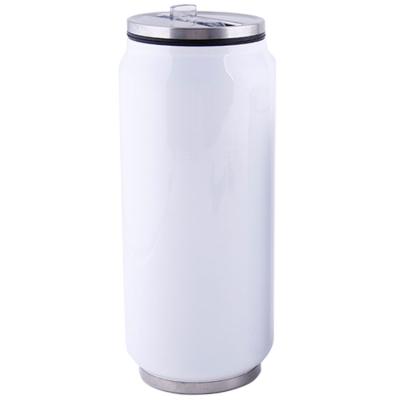 China 350ml 500ml Sustainable Sublimation Masks Stainless Steel Vacuum Insulated Soda Can Thermos Tumbler With Straw 12oz 17oz for sale