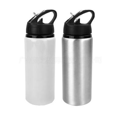 China Viable Wide Mouth 600ml / 750ml Sublimation Blanks Single Wall Water Bottle With Straw Lid for sale