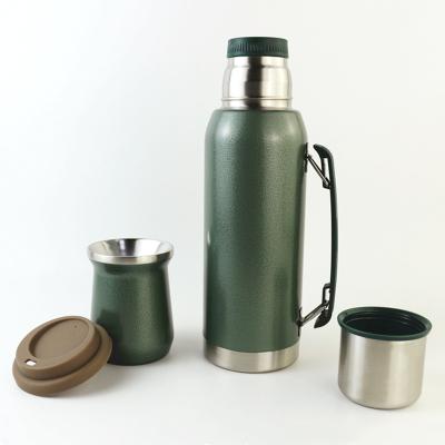 China 2022 PORTABLE 1L+280ml Stanley Double Wall Stainless Steel Thermos Flask Cup Yerba Mate Travel Set For South America Brazil for sale