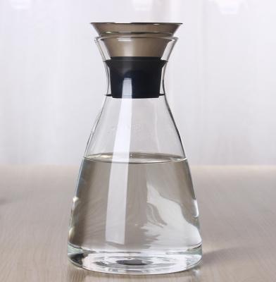 China Large Capacity Nordic Viable Bososilicate Glass Lined Carafe Single Wall Style Milk Tea Water Bottle Cold-Hot Jugs for sale