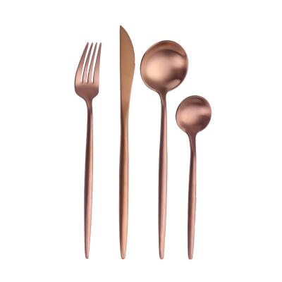 China Unique Viable Portuguese High Quality Wedding Stainless Steel Spoon Fork Knife 304 Flatware Restaurant Titanium Cutlery Set for sale